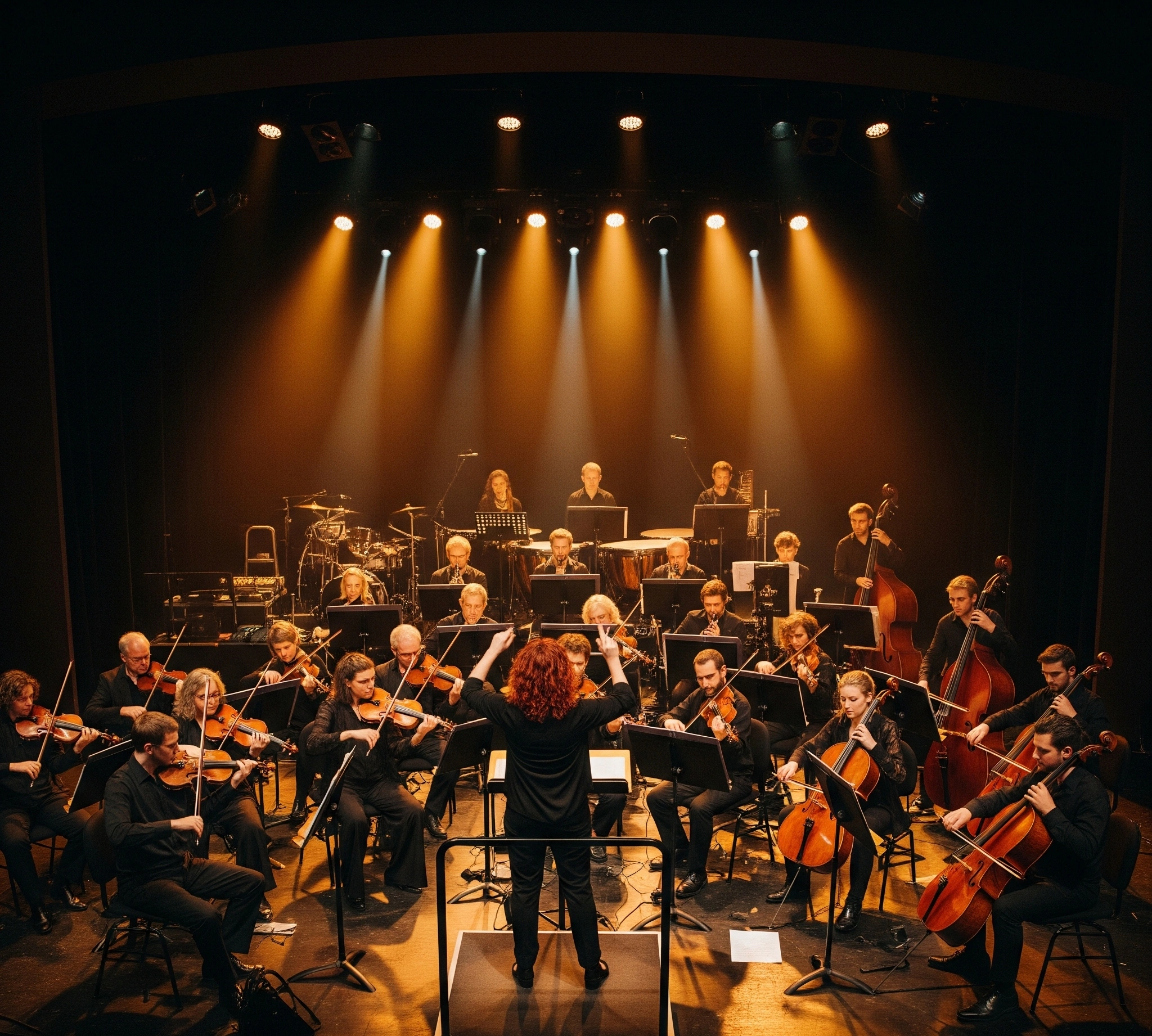 Orkestra Film yang Harmonis, melambangkan kekuatan musik dalam sinema
