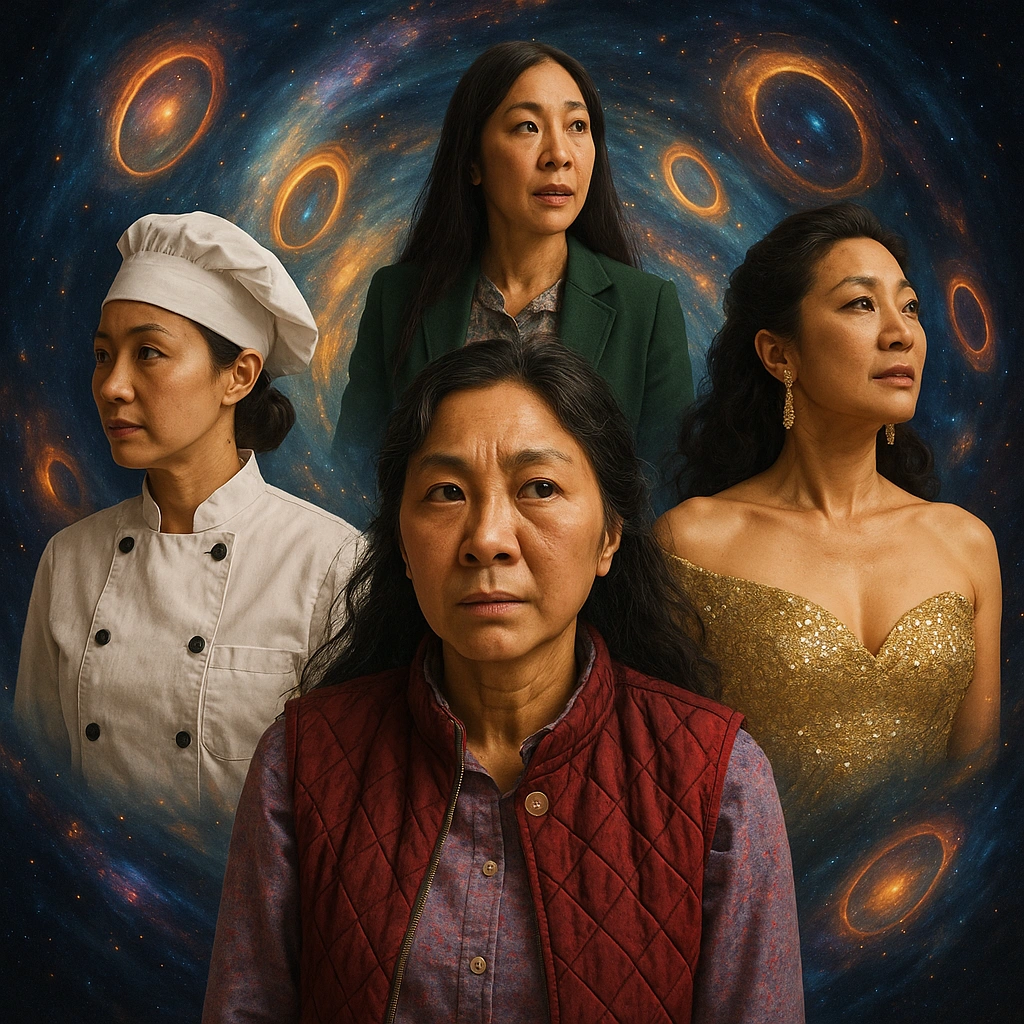 Evelyn Wang Multiverse, melambangkan perjalanan identitas